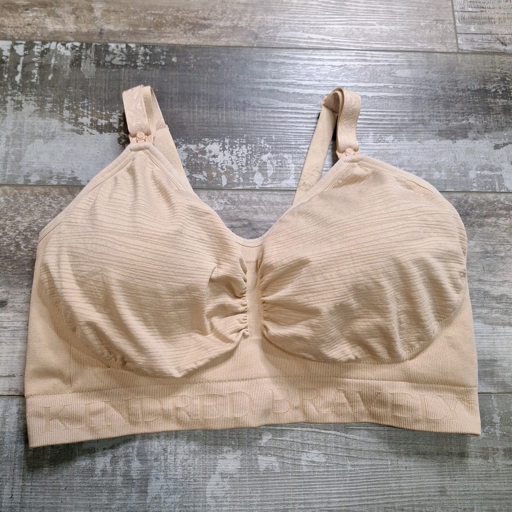 Kindred Bravely Womens Nursing Bra Size Large Hands Free Pumping Tan Nude